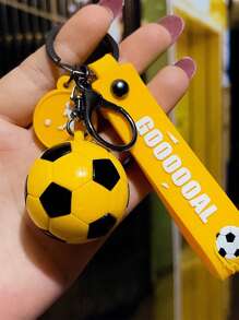 1pc Durable Multi-Color Football/Soccer Pendant, Key Chain, Resin Crafted, Fashion Sports Fan Accessory