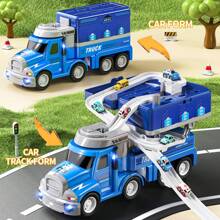 TEMI TEMI Voitures et camions jouets pour enfants de 3 4 5 6 ans, jouets de véhicules pour enfants avec 8 voitures de ville, jouet de circuit de voiture pour les tout-petits de 3 à 8 ans, jouets d'extérieur pour enfants, cadeau pour garçon et fille de 3 à 4 ans