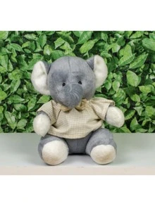 Quartet Lion, Elephant, Monkey And Giraffe 22 Cm - 4 Pieces - Beige Check - View 3