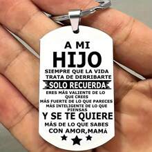 1 件西班牙不锈钢军用标签钥匙扣，生日、周年纪念、毕业礼物，适合儿子、女儿汽车配件包饰学校字母可爱哥特 Y2k - 銀色 - 查看 1