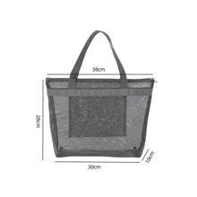 Bolsa de malla multibolsillo, bolsa de almacenamiento portátil para viajes, bolsa de baño portátil, bolsa de playa de poliéster - Multicolor - Ver 2