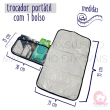 MeF Mae e Filho Portable Waterproof Baby Changing Pad With Pocket And Milky Plastic With 100% Cotton Printed Fabric - 粉紅公主 - 查看 4