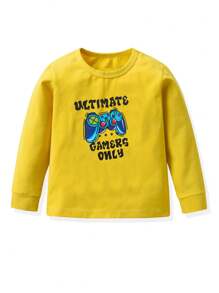 4pcs Tween Boys Video Game Print Long Sleeve T-Shirts For Tween Boys, Autumn, Sweatshirt - Multicolor - View 2