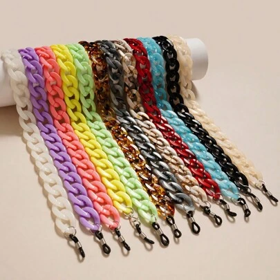 1 件装街头风格休闲亚克力眼镜链时尚太阳镜挂绳防滑眼镜配件女士眼镜配饰