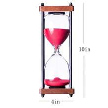Large Hourglass Timer 60 Minute, Decorative Wooden Sandglass - Red Sand - View 3