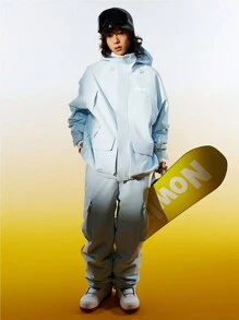 NowInSnow Chaqueta de snowboard para mujer con ajuste holgado, rosa, gruesa y cálida, profesional, impermeable 15,000 mm/transpirable 10,000g, a prueba de viento, en azul claro o azul marino