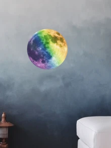 1 件直径 20 厘米多彩月光夜光墙贴，儿童房创意装饰 - 彩色 - 查看 10