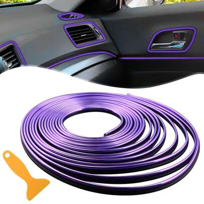 Easypie Selection 1 Peça Tiras Decorativas de Interior de Carro - Aproximadamente 5m de Preenchedor Universal de Lacuna de Carro, Linha de Moldagem de Carro, Acessórios Decorativos Flexíveis DIY, incluindo Ferramentas de Instalação