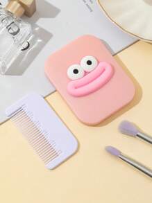 Gương trang điểm có thể gập lại dễ thương, Gương cầm tay sành điệu cho ký túc xá sinh viên, Gương trang điểm cần thiết khi du lịch, Gương thiết kế hoạt hình & Bộ lược - Nhiều màu - Xem 8