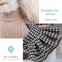 Vêtements pour animaux de compagnie, nouvelle tenue assortie salopette (combinaison avec robe à bretelles et pantalon), pied-de-poule classique, petit bouton en bois, convient aux petits chiens