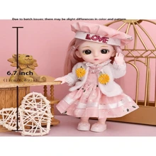 6 英寸娃娃可爱娃娃，包括 1 个迷你娃娃、1 套手工娃娃衣服、1 双娃娃鞋/日/圣诞礼物 - 所有規格 - 查看 2