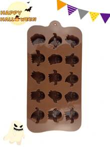 1pc /Christmas Ghost Face Fruit Ice Pudding Candy DIY Silicone Chocolate Mold Cake Mold - Multicolor - View 4