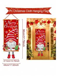1 lá cờ treo chủ đề Giáng sinh bằng polyester kích thước 38,5x96cm, hình ảnh chú lùn đội mũ chấm bi đỏ sống động, thích hợp trang trí khung cửa ngày lễ Giáng sinh, trang trí cờ sân vườn, trang trí phòng khách, làm bằng polyester, chú lùn dễ thương cầm quà - Gnome - Xem 7