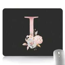 1个A-Z方形鼠标垫，粉色字母图案，电脑鼠标垫，笔记本鼠标垫，办公桌垫，平板电脑垫，返校季游戏鼠标垫，桌面配件，办公用品，办公桌配件，鼠标垫，桌面鼠标垫 - 彩色 - 查看 13