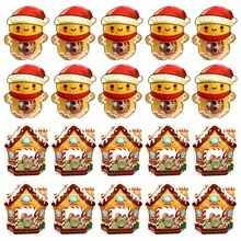 Bolsas lindas para envolver regalos de Navidad, bolsas con cierre hermético para galletas, casitas y dulces con diseño de hombre de jengibre y casita de jengibre para Navidad - Multicolor - Ver 8