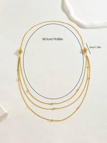 1pc Gorgeous Eid Al Fitr Premium Round Bead Tassel Long Necklace Sweater Chain Women's Wedding Party Accessories