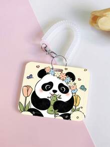 1PC Horizontal Card Holder Ins Creative Cartoon Student Campus Card Holder Spring String Retractable Stretchy String Lunch Card Bus Card Subway Card Work ID Card Holder