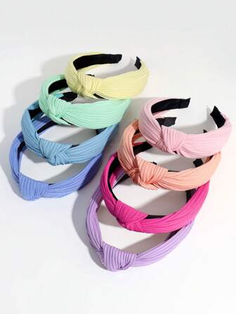 8pcs Multicolor Knot Decor Headband,Pink Accessories,Hairband,Hair Hoop,Hairband,Hair Hoop Headbands