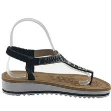 JZ Hermanos Sandalia diseño Elegancia brillo - Negro - Ver 2