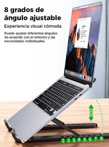 Soporte Ergonómico para Computadora Portátil: Mejora tu Postura y Comodidad con un Diseño Ajustable y Portátil-Soporte Elevador para Laptop: Solución Compacta y Ajustable para un Espacio de Trabajo Más Cómodo y Saludable