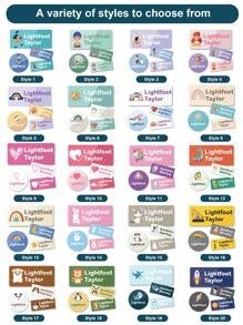 Custom Name Waterproof Stickers, Cute Cartoon Style Labels Stickers, Personalized Name Label Stickers For Clothes, Customized Decorative Tags. - Style 14 - View 4