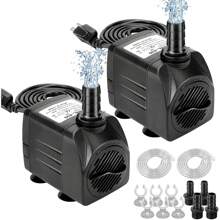 550GPH Submersible Pump 30W Ultra Quiet Fountain Water Pump, 2000L/H, With 7.2ft High Lift, 3 Nozzles, 4.9 Feet Tubing For Aquarium, Fish Tank, Pond, Hydroponics, Statuary