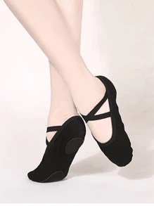 Women Thickened Comfortable And Breathable Canvas Dance Shoes, Soft Soles Ballet Shoes, Yoga Shoes, Dance Practice Shoes, Slip-On Flats, Indoor Slippers