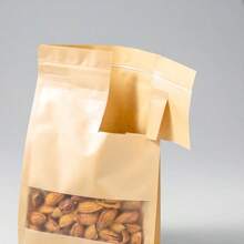 50pcs Kraft Paper Bags With Window, Resealable, For Candy/Snack Storage And Packaging - White - View 4