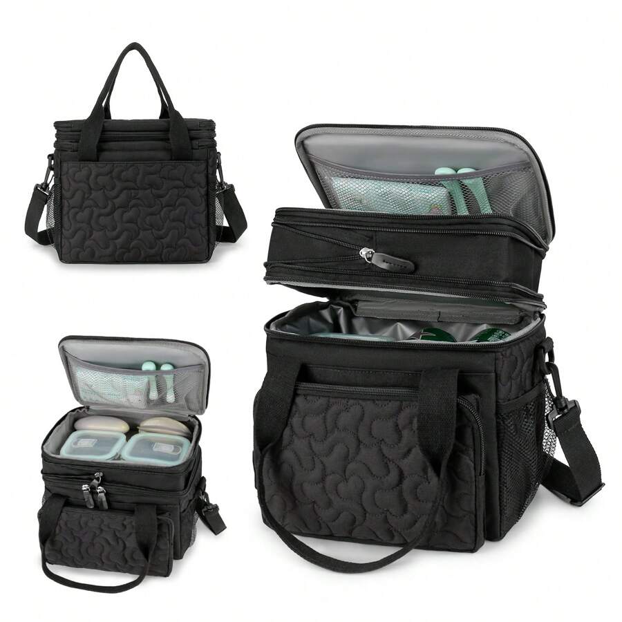 Large Capacity Insulated Tote Bag, Waterproof Outdoor Lunch Box, Dual Layer Picnic Refrigerator Bag Lunch Bag Lunchbox Lunch Bag Women School Teacher Camping Back To School Cooler Bag Classroom Bento Kitchen Insulated Lunch Bag TravelWomanLunch Box Bag For Women LadiesSchool Supplies Stuff Accessories