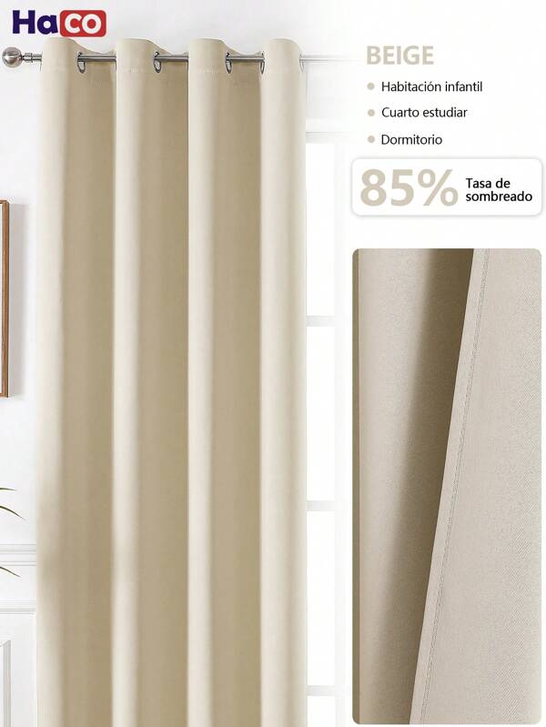 HogarAcogedor 1 / 2 Paneles Cortinas Blackout opaca con revestimiento térmico aislado adecuada 132cm x 214cm para sala de estar, 100% Microfibra Poliéster Cortinas Gris Para Ventanas protección contra rayos UV y aislamiento ligero para sala de estar y habitación, (52 x 18 pulgadas ,52 x 63 pulgadas ,52 x 84 pulgadas,34 x 84 pulgadas, Gris, Morado, Rosa, Albaricoque y otros colores sólidos)Diferentes tamaños para que elijas