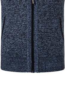 Men 1pc Zip Up Sweater Vest Without Shirt And Tie - Grey - View 3