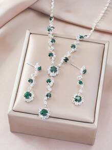 3 piezas Set joya con diseño de diamante de imitación