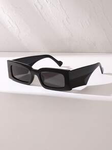 1pc Retro Futuristic Narrow Frame Wide Leg Fashion Glasses, Green - Multicolor - View 7