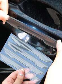 4pcs/Set Car Collision Avoidance Strips, Invisible Car Door Scratch Guards, Automotive Sealing Strips - Clear - View 1