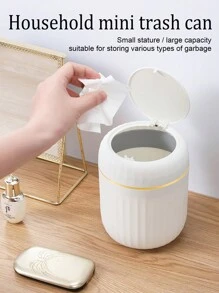 按压式桌面垃圾桶，带盖创意小垃圾桶，迷你桌面垃圾桶，适用于办公桌、汽车、卧室、餐厅、客厅、办公室、茶几、家居装饰、圣诞礼物、家居礼品、房间装饰、 - 可選 - 查看 6