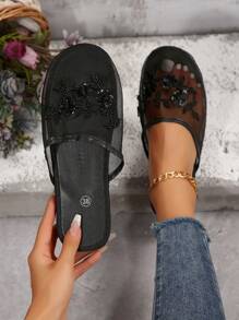 2025年秋季女款透气舒适柔软高腰徒步户外度假徒步休闲运动鞋春夏穆勒鞋 - 黑色 - 查看 3