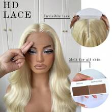 Blonde Lace Front Wig 26 Inch Body Wave Highlight Wigs Pre-Plucked, Long Layered Wig With Curtain Bangs, Glueless For Women, 613 Wig