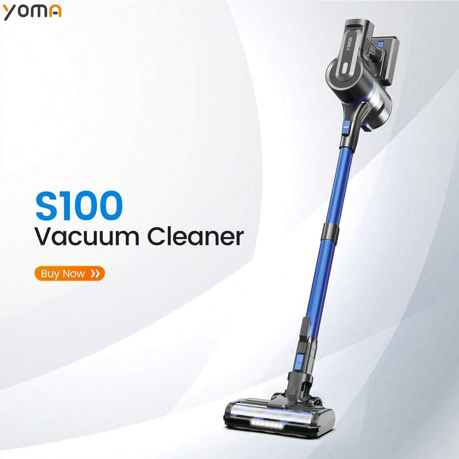 YOMA S100 Cordless Vacuum Cleaner, 350W Powerful Cordless Stick Vacuum, 7 Cell 2500mAh Battery Stick Vacuum Cordless Rechargeable, 6-In-1 Multifunction Lightweight Vacuum Cleaner For Home - Màu xanh lam - Xem 1