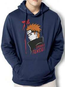 Sweatshirt Pain Shinra Tensei Kangaroo Blouse BPJ2 - 藏蓝色 - 查看 1