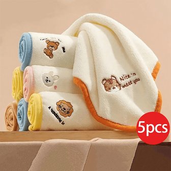 3pcs/5pcs/10pcs Baby Household Face Towel, Super Soft Newborn Children Washcloth, Random Color