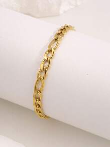 Camhanno 1 pieza de brazalete redondo plano de serpiente de acero inoxidable de moda casual simple, adecuado para uso diario, regalo para parejas