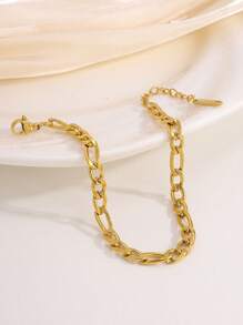 Camhanno 1 pieza de brazalete redondo plano de serpiente de acero inoxidable de moda casual simple, adecuado para uso diario, regalo para parejas