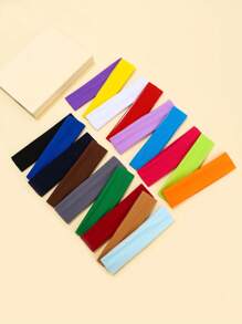 18pcs Sports Yoga Headbands Gym Hair Band Turban Headband Sweatband, School Stuff, College Hair Accessories Winter Scarf Women Bandana Soft Headwrap - Multicolor - View 3