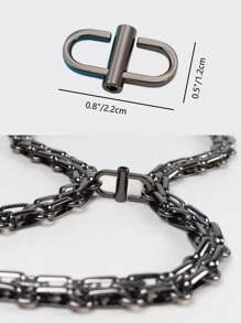 Accesorios de cadena para bolso, hebilla ajustable para acortar la longitud de la cadena de metal del bolso, convertidor, mosquetón, llaveros, dijes, gadgets como regalos para hombres - Negro - Ver 5