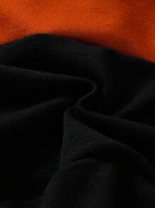 2 pezzi Set maglione a blocchi di colore con motivo a dinosauro e pantaloni per bambini maschi, stile casual scolastico per autunno/inverno