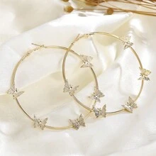 1 Đôi Bông Tai Hình Bướm Phóng Đại Phong Cách Bohemian Thời Trang Cho Nữ - bông tai bướm - Xem 4