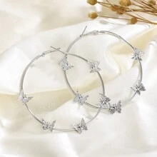 1 Đôi Bông Tai Hình Bướm Phóng Đại Phong Cách Bohemian Thời Trang Cho Nữ - bông tai bướm - Xem 3