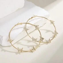 1 Đôi Bông Tai Hình Bướm Phóng Đại Phong Cách Bohemian Thời Trang Cho Nữ - bông tai bướm - Xem 2