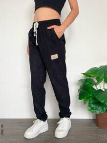 Pantalón semi ajustado estilo pants para dama - Negro - Ver 3