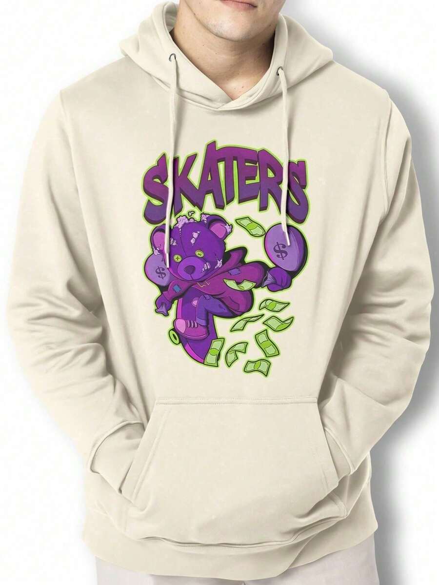 Bear Skaters Money Sweatshirt Kangaroo Blouse IZPJ1 - Màu be - Xem 1